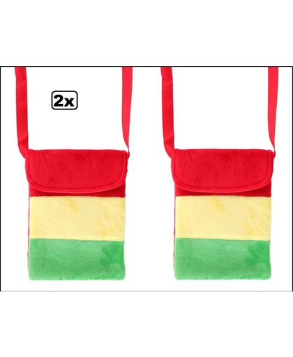 2x Tasje troepzak rood/geel/groen