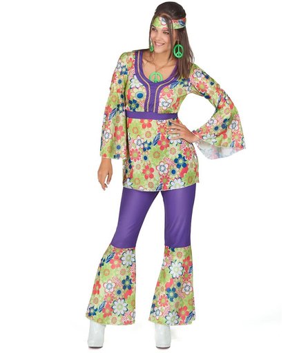 Verkleedkostuum Hippie voor dames Carnavaloutfit - Verkleedkleding - One size