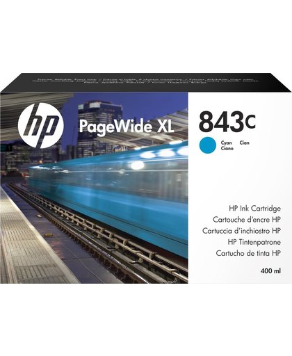 HP 843C PageWide XL cyaan , 400 ml inktcartridge