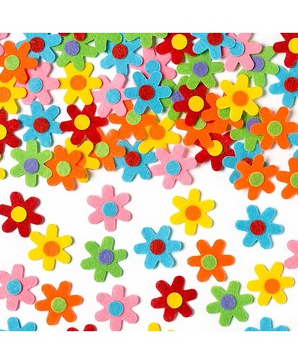 Zelfklevende vilten lente bloemen - knutselspullen voor kinderen - scrapbooking verfraaiing om te maken en versieren kaarten decoraties en knutselwerkjes (60 stuks)
