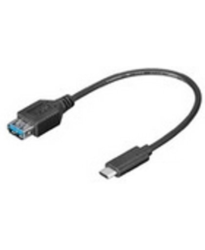 Microconnect 0.2m USB 3.1 0.2m USB C USB A Mannelijk Vrouwelijk Zwart USB-kabel