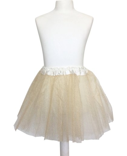 Ballet Rokje goud glitter verkleedkleding Prinsessen bij jurk - lengte 35 cm -