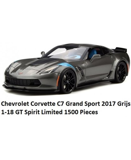 Chevrolet Corvette C7 Grand Sport 2017 Grijs 1-18 GT Spirit Limited 1500 Pieces