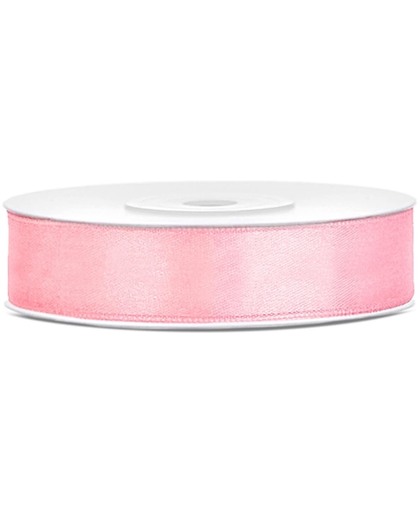 Satijn lint licht roze 12mm/rol 25m