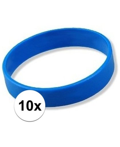 10x Siliconen armbandjes blauw