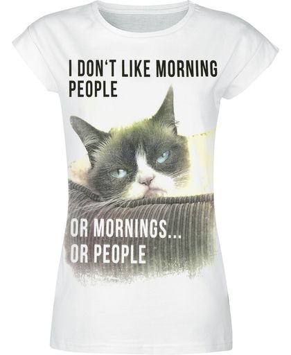 Grumpy Cat I Don&apos;t Like Morning People Girls shirt wit