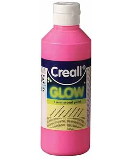 Creall glow lichtgevende verf 250ml roze
