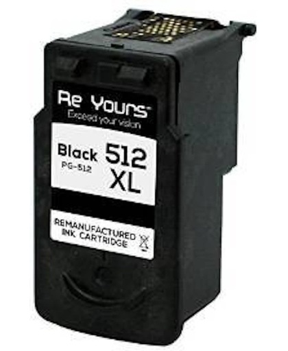 ReYours Remanufactured Inktcartridge compatible Canon PG-512XL - PG 512 - Zwart met chip inktniveau weergeven