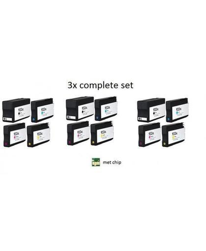 Merkloos – Inktcartridge / Alternatief voor de HP 932XL & HP 933XL BK/C/M/Y 3x complete