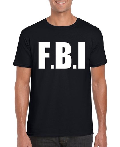 FBI tekst t-shirt zwart heren S
