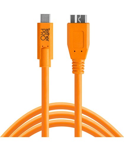 Tether Tools USB-C naar 3.0 Micro-B 4,60m oranje
