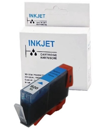 inkt cartridge voor Hp 920Xl cyan wit Label|Toners-en-inkt