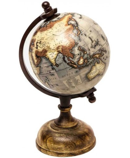 Wereldbol - Globe op houten voet Kleine wereldbol Globe 12cm Diameter Globe