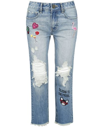 Fashion Victim Destroyed Patch Jeans Girls jeans blauw