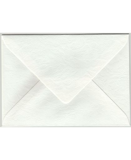 100 Luxe Enveloppen - C6 11,4 x 16,2 cm - Zeer licht ivoor - Leder