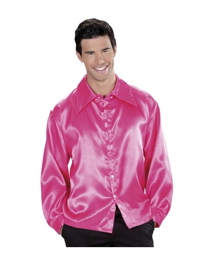 Roze satijnen blouse Xl