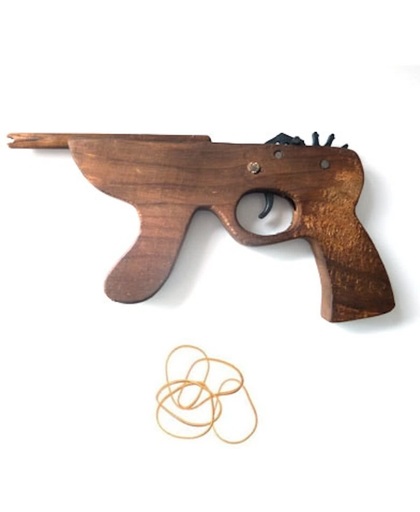 Elastiek Pistool van hout (Shot Gun)