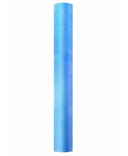 Lichtblauwe glans organza stof 36 cm
