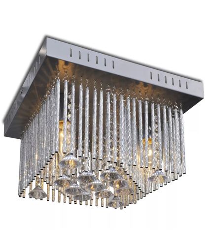 vidaXL Plafondlamp met kristallen decoraties en aluminium strips