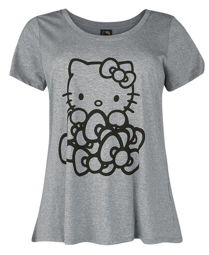 Hello Kitty Pile Of Bows Girls shirt grijs gemêleerd