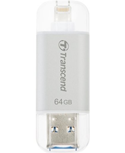 Transcend JetFlash JetDrive Go 300 64GB USB 3.0 (3.1 Gen 1) USB-Type-A-aansluiting Zilver USB flash drive