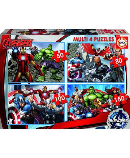 Educa Avengers - 4 puzzels van 50/80/100/150 stukjes