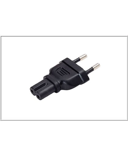 Alcasa 1550-AD01 Euro 2-pin Euro 2-pin Zwart kabeladapter/verloopstukje