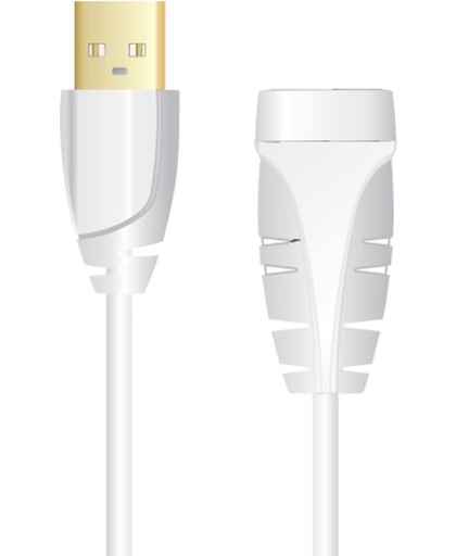 Sinox 2.0m USB 2.0 A M/F 2m USB A USB A Mannelijk Vrouwelijk Wit USB-kabel