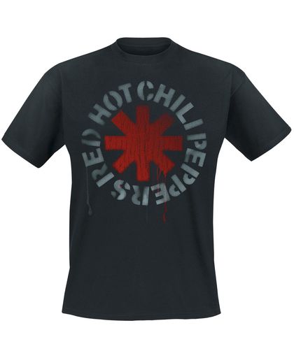 Red Hot Chili Peppers Stencil Black T-shirt zwart