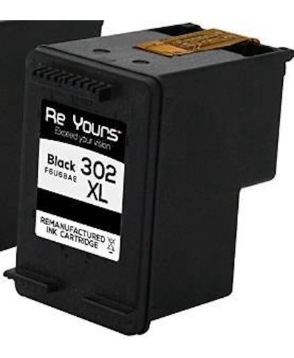 ReYours Remanufactured Inktcartridge compatible HP 302XL - HP 302 XL - F6U68AE- Zwart- met chip - inktniveau weergeven