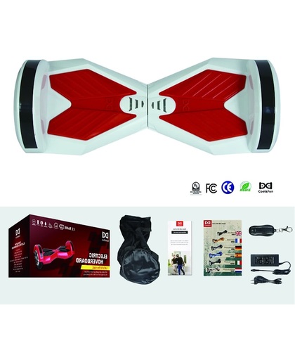 COOL & FUN Hoverboard Bluetooth, Elektrische Scooter Zelfbalansering, Gyropod Connected 8 inch Wit Blauw