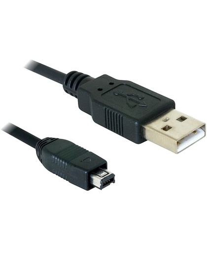 DeLOCK USB cable 2.0 mini 4-Pin Hirose 1,5m 1.5m USB A USB B Zwart USB-kabel