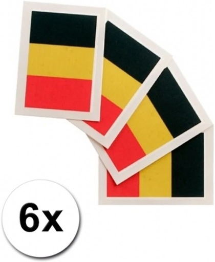 6 Belgische vlag tattoo stickers