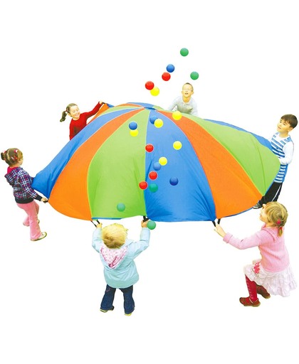 Regenboog Parachute met 24 Ballen