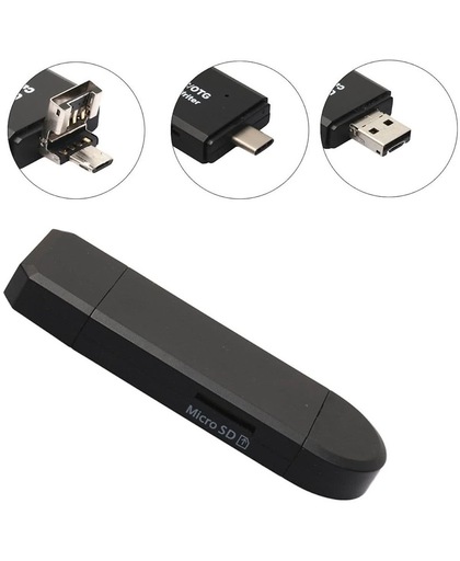 Micro SD Card Reader - USB / USB-C / MicroUSB aansluiting mogelijk