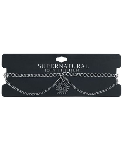 Supernatural Double Chain Halsband zilverkleurig