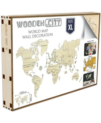 Wooden City Modelbouw Hout Wereldkaart - XL