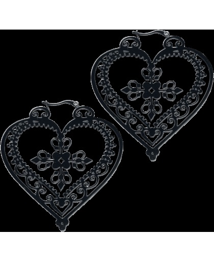 Mysterium® Heart of Royal Blood Oorbellen, per paar zwart