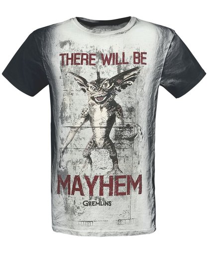 Gremlins There Will Be Mayhem T-shirt oud wit-grijs