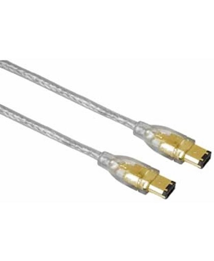 Hama Video Connecting Cable, 6-pin. IEEE1394 Male Plug, 2 m, Transparent 2m firewire-kabel
