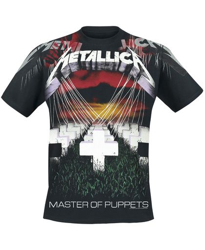 Metallica Master Of Puppets - Faded Allover T-shirt zwart