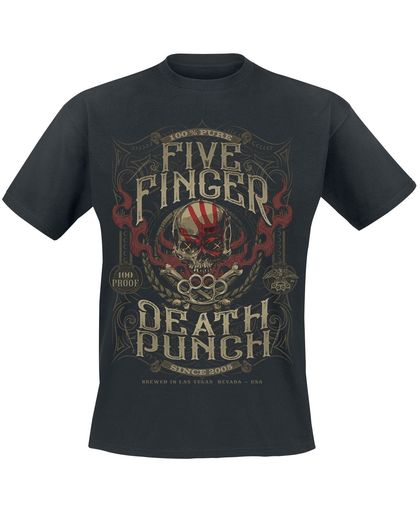 Five Finger Death Punch 100 Proof T-shirt zwart