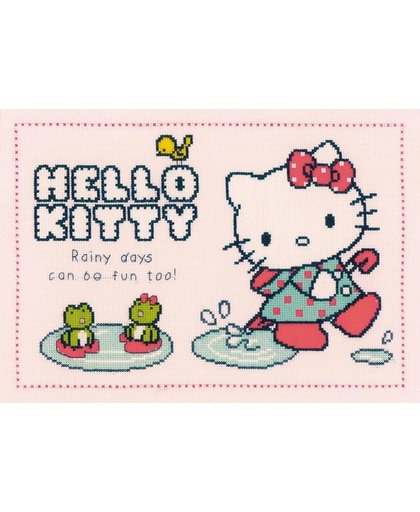 Borduurpakket Hello Kitty Regenachtige dagen kunnen ook leuk zijn van Vervaco