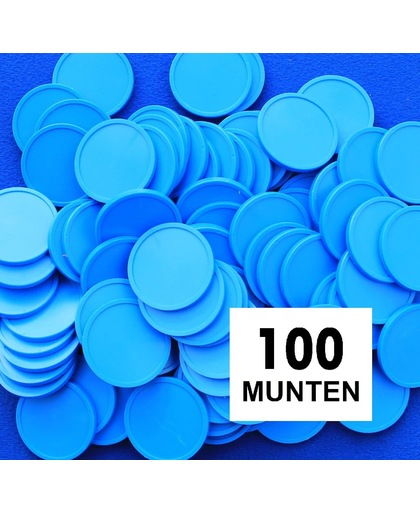 Kleinverpakking: Blanco consumptiemunten / drankmunten - blauw - 100 stuks