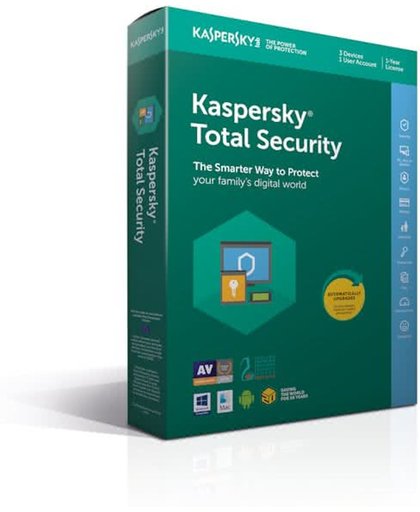 Kaspersky Total Security 2018 - 3 Apparaten - 2 Jaar - Nederlands / Frans - Windows / Mac / Android