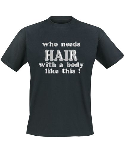 Who Needs Hair? T-shirt zwart