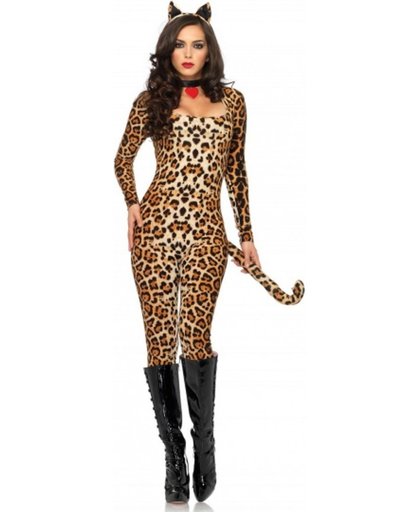 Sexy luipaard catsuit met oortjes S/m