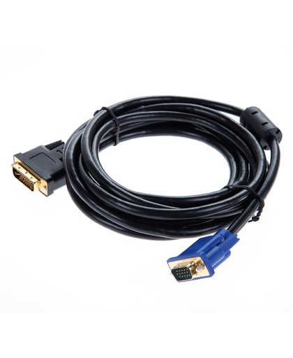 DVI-I Naar VGA Kabel Adapter - 1,8 Meter - High Speed DVD I (Male) to VGA (Male) Kabel / Omvormer / Connector / Verlengkabel / Verloopkabel / Verlengsnoer / Verlenger / Verloopstekker - 1080P Full HD