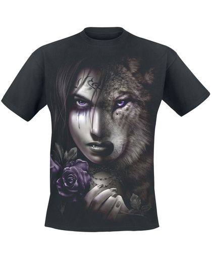 Spiral Wolf Soul T-shirt zwart
