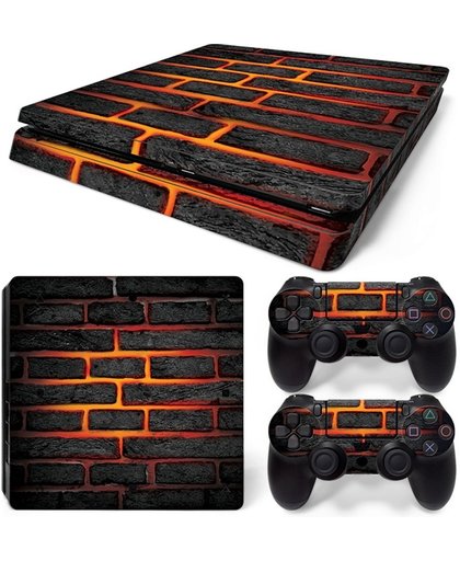 Lava Brick - PS4 Slim Console Skins PlayStation Stickers